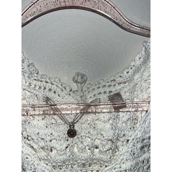 Knitted & Knotted Anthropologie Crochet Butterfly Short sleeve Cardigan M - Picture 3 of 5